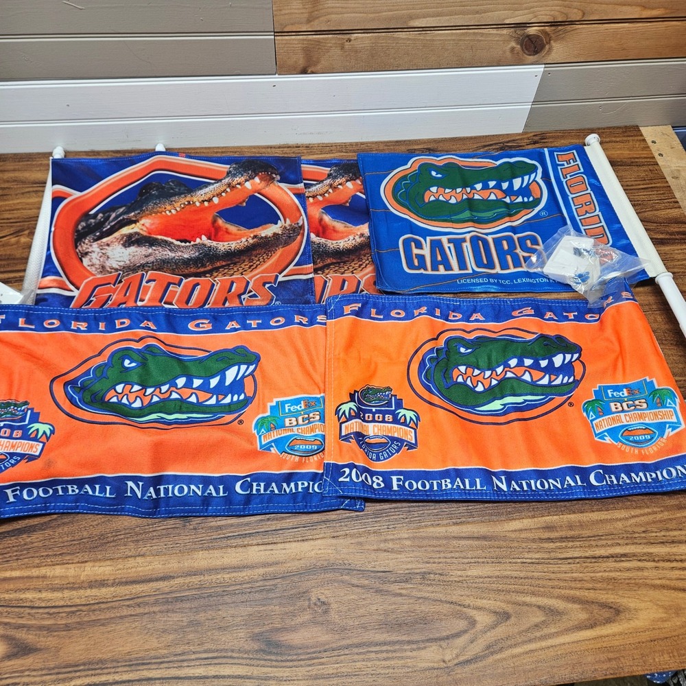 Florida Gators Car Flag Lot 5pc 2008 2009 National Champions BCS Football NCAA